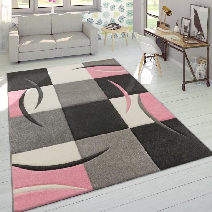 80/_x/_150/_cm Salon Designer Tapis Contemporain Tapis Moquette avec des Couleurs Diamants Contour coup/ées Motif Pastel Rose cr/ème Beige