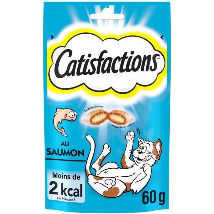Catisfactions Friandises pour chat – Goût saumon – Récompenses pour chats adultes et chatons – Pack de 6 sachets de 60 g 364618