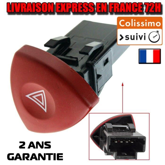 BOUTON DE WARNING DESTRESSE POUR RENAULT MASTER 2 & TRAFIC II = 8200442724