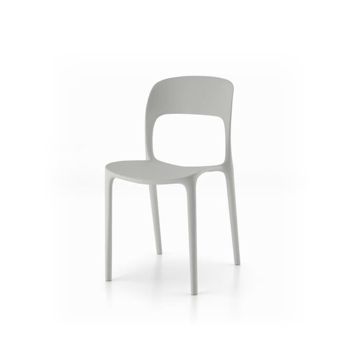 chaises de salle à manger amanda - mobili fiver - lot de 4 - gris - polypropylène - contemporain - design