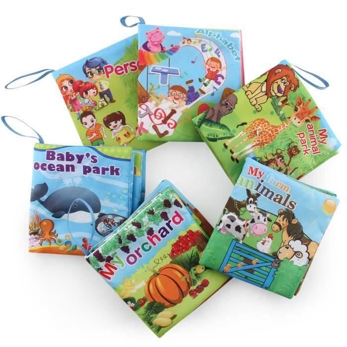 Lot De 6 Pieces Livres D Activites En Tissu Jouet D Eveil Avec Sonore Alphabet Animal Legume En Anglais Cadeau Pour Bebe Mixte Achat Vente Livre D Eveil Cdiscount