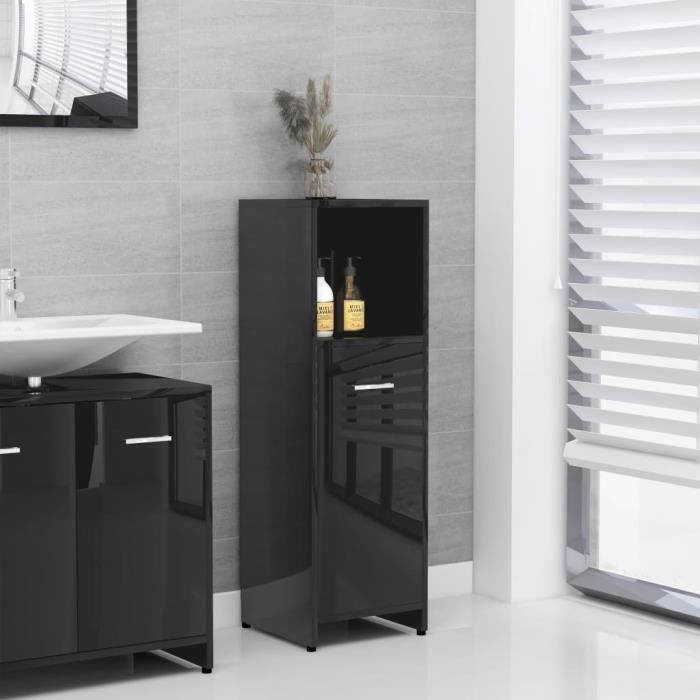 Meuble Colonne Salle De Bain Blanc 26×22×117 Cm - Armoire Rangement 6 Étagères XUANYU