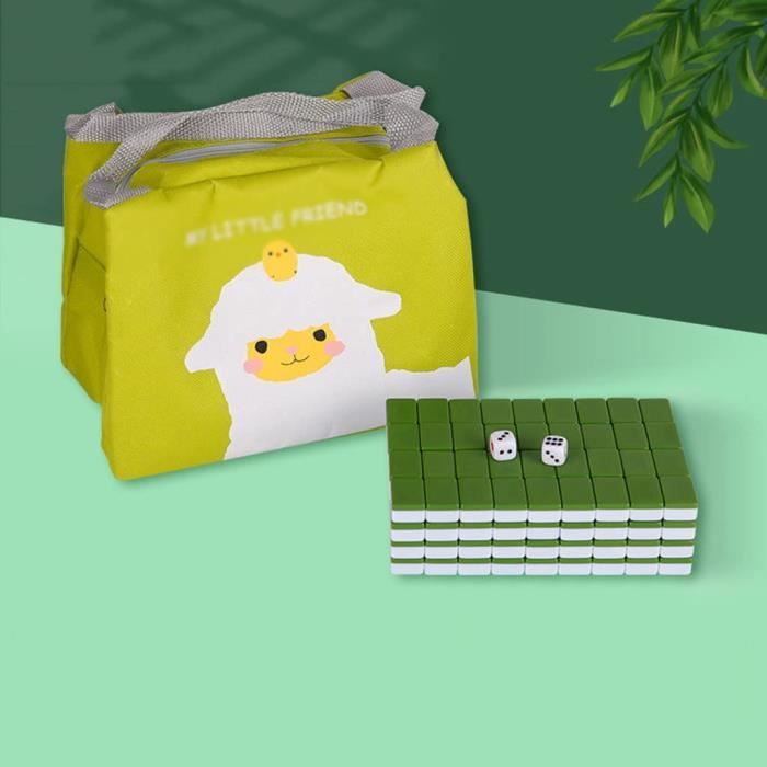 Jeu De Mahjong Mini 144 Pièces - Avec Tapis Et Sac De Rangement - Idéal Voyage