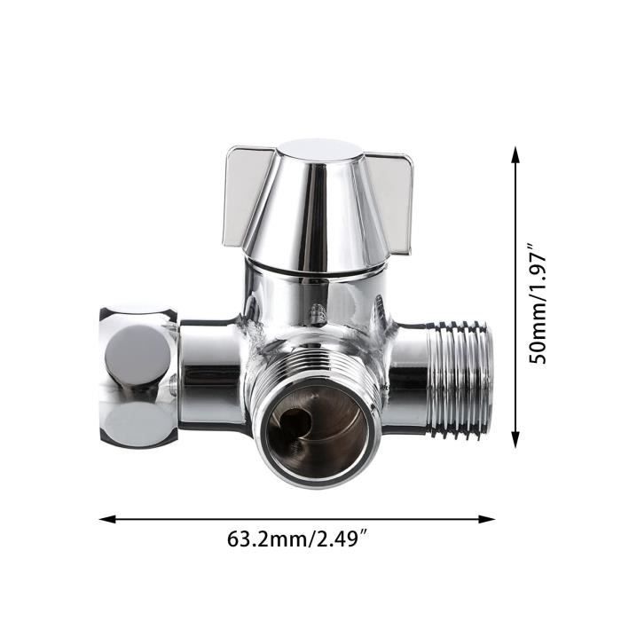 Vanne 3 Voies Pour Piscine/spa - 3,8 Cm Fileté - Dérivation, Mélange Ou Arrêt Du Débit D’eau - En ABS Noir