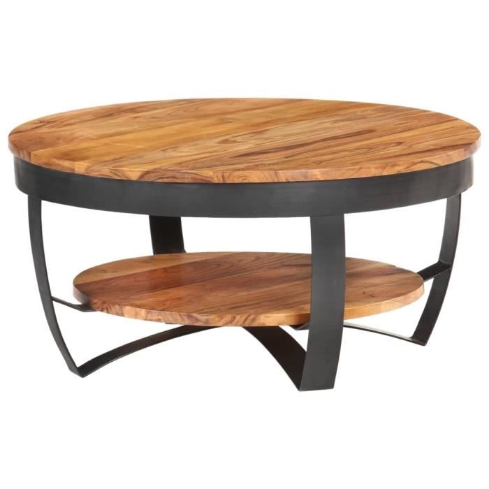 Table basse vintage rétro en bois dacacia massif - Moderne 910590
