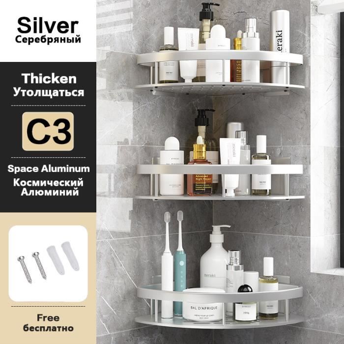 Etagère murale,Étagères de salle de bain d'angle en aluminium ...