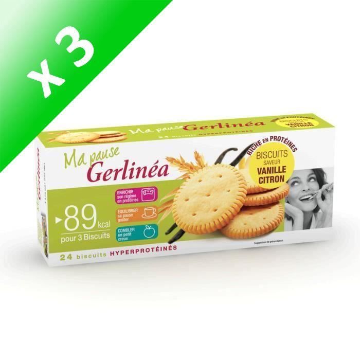 Lot De 3 Gerlinea Biscuits Saveur Vanille Et Citron 156 G Achat Vente Biscuits Dietetiques Biscuits Vanille Et Citron X3 Cdiscount