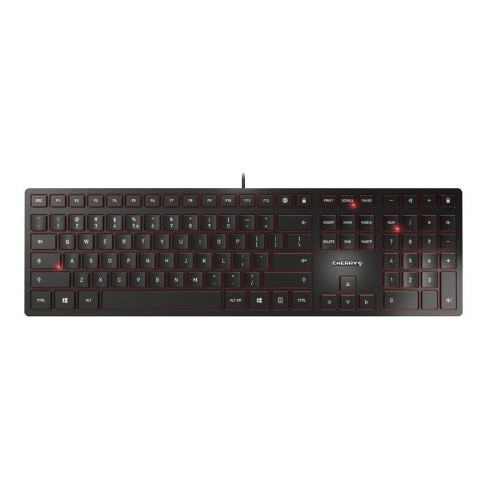 CHERRY KC 6000 Slim - Standard - Avec fil - USB - Noir