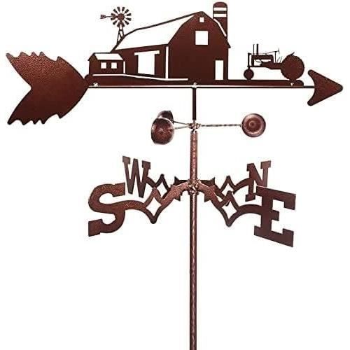 Girouette De Jardin Avion - Indicateur De Direction Du Vent - Moulin à