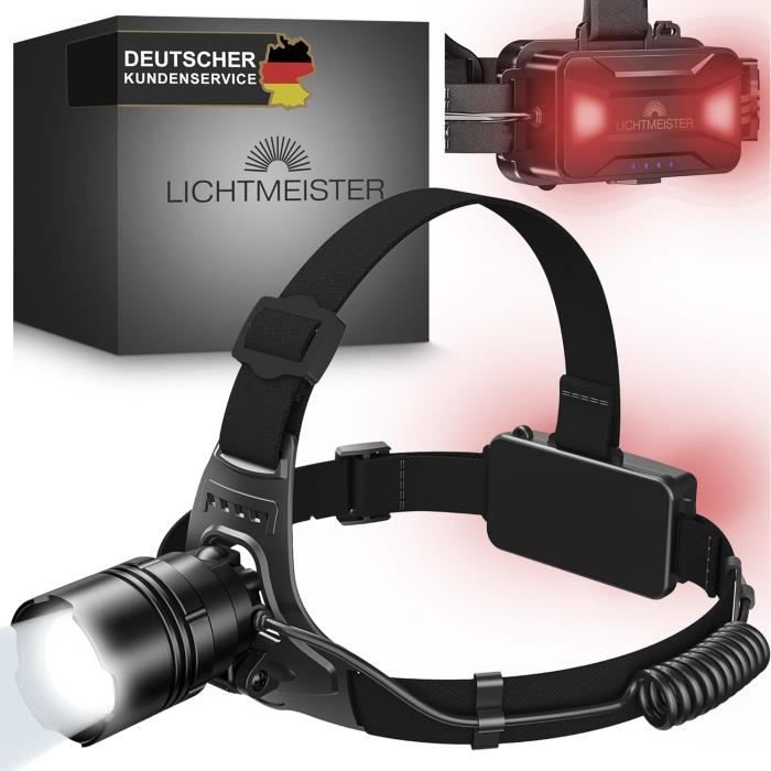 ® Lampe Frontale Avec Feu Arrière (2500 Lumens, Batterie 8000 Mah ...