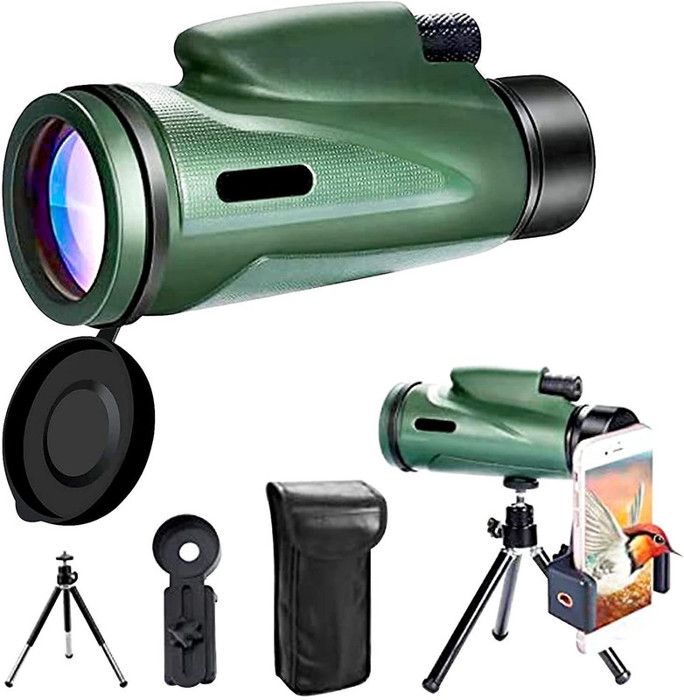 Monoculaires 12X50, Monoculaires Haute Puissance, étanches, Prisme à Double Foyer FMC BAK4 Pour