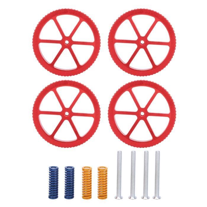 Kit De Nivellement Manuel Pour Imprimante 3D - 4 écrous, 4 Ressorts, 4 Vis M4x40mm - Pour Ender 3, CR-10, Etc. - 9