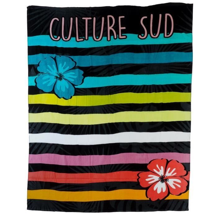 Serviette de bain drap de plage Culture sud Penalti rugby   90 x 170 cm Bleu 404 