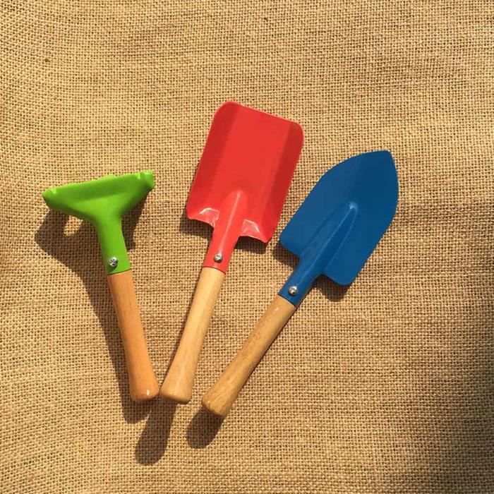 Pelle Enfant 27 Pouces - Manche Bois Amovible - Acier Carbone - Pour Jardinage Et Plage - 69cm