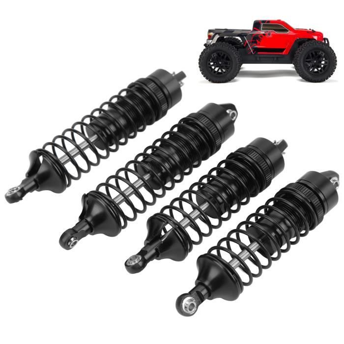 Amortisseurs RC Métal 100mm Titane - 2 Pièces + Ressorts, Compatibles SCX10 D90 TRX4 1/10, Amélioration Chocs Voiture RC