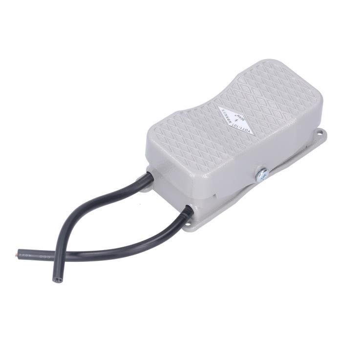QLOUNI Interrupteur à Pédale Industriel 250V 10A – Antidérapant Mains Libres Avec Câble 1,8 M Pour Machines & Outils
