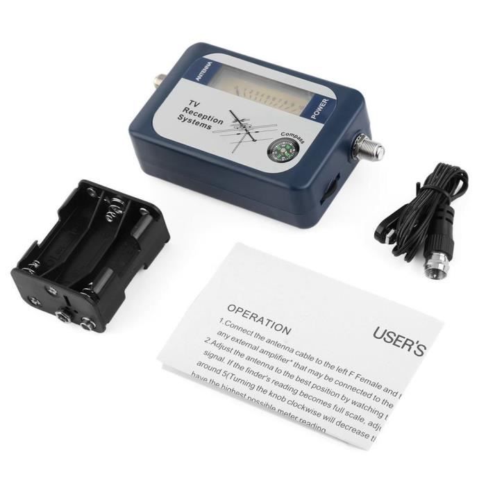 Mini Détecteur De Signal TV Numérique TF-02 – Antenne Terrestre DVB-T, Compteur Puissance Signal Avec Boussole, Alimenté Par Récepteur