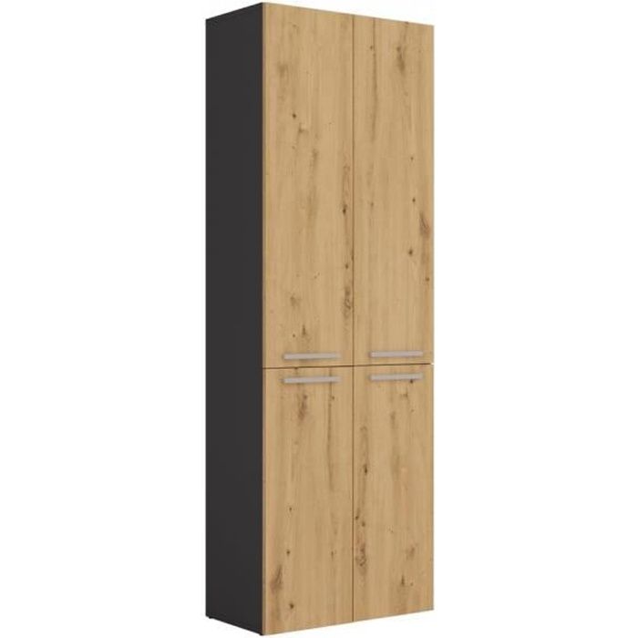 Armoire Salle De Bain Étroite - Rangement Mobile 43x101x19cm - Plastique Imperméable - Multicouche