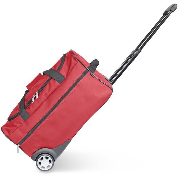 Sac De Voyage Trolley KINSTON Gris - Bagage à Roulettes 2 En 1 Avec Canne Télescopique, Grand Compartiment Et Poche Latérale Pour Voyages & Week-ends