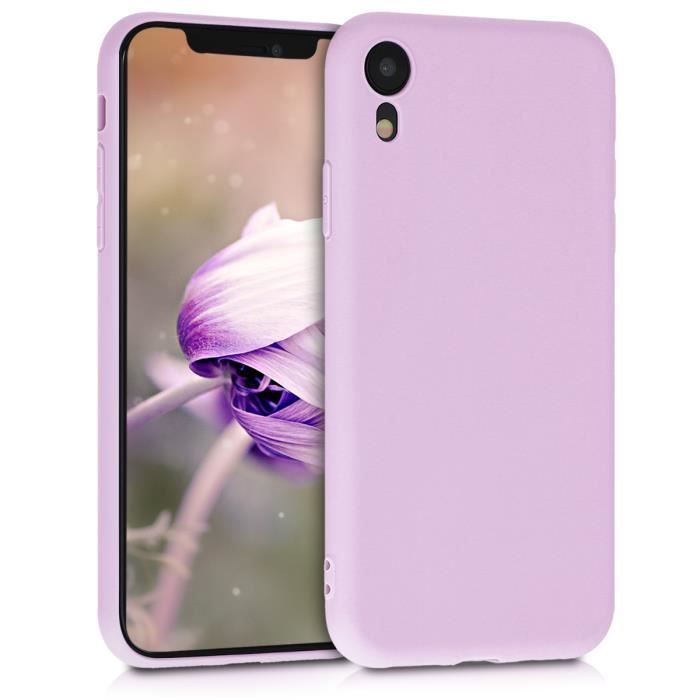 kwmobile Coque Compatible avec Apple iPhone XR Housse Protectrice pour Téléphone en Silicone Violet Pastel 