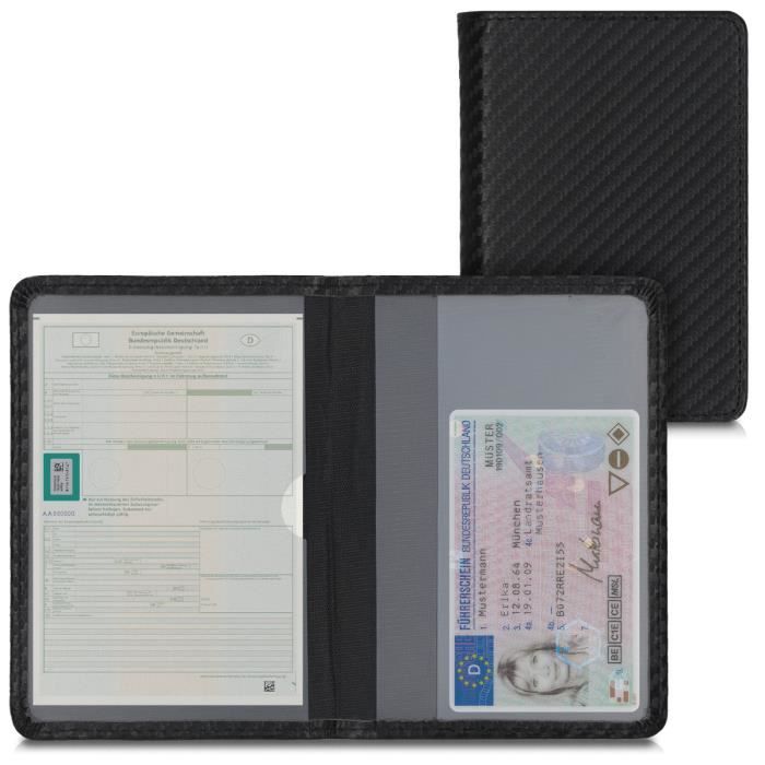 Porte-documents Kwmobile - Permis, Carte Grise, Passeport, Néoprène Bordeaux, 9.2x13cm Plié