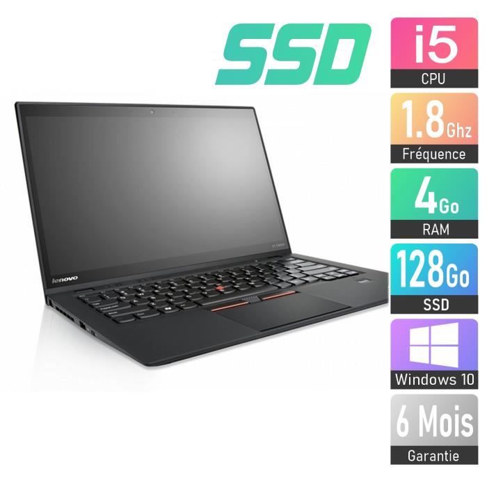 Top achat PC Portable LENOVO ThinkPad X1 Carbon - i5 1.8Ghz 4Go 128Go SSD 1600x900 Tactile W10 pas cher