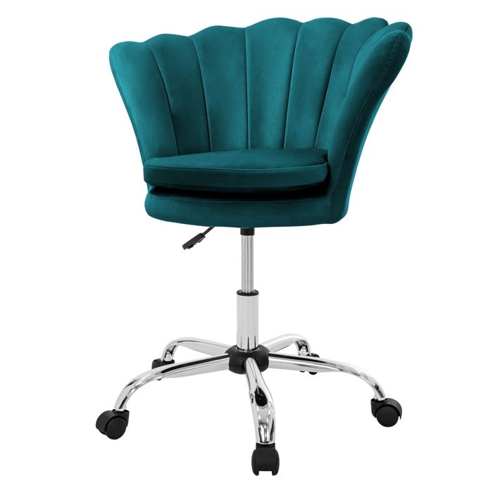 ML-Design Chaise de bureau en velours pétrole structure métallique chaise rembourrée avec dossier réglable en hauteur ML-Design Chaise de bureau en velours pétrole structure métallique chaise rembourrée avec dossier réglable en hauteur