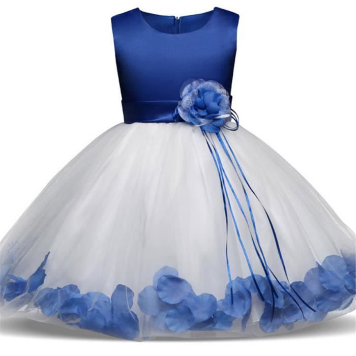 robe petite fille mariage bleu