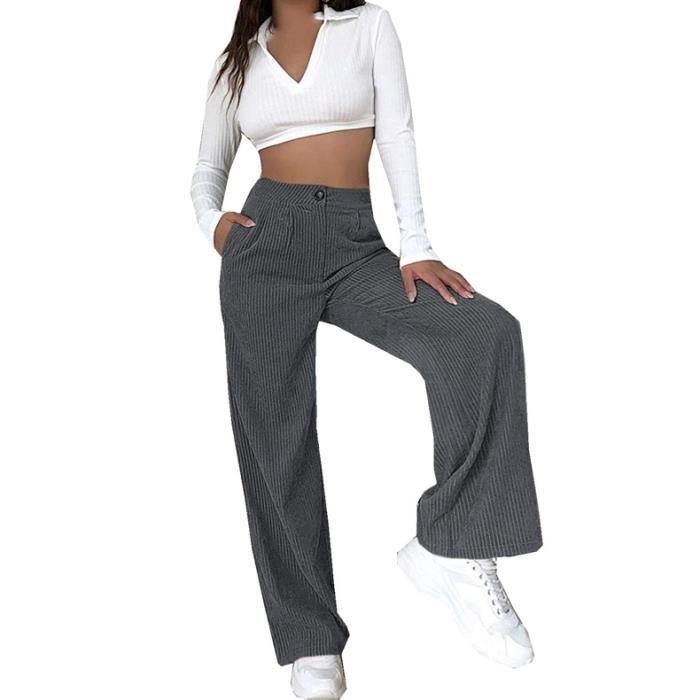 Pantalon Femme Droit Velours C tel Pantalon Femme Fluide Large