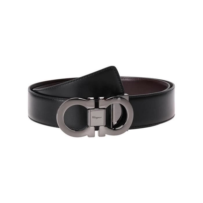Gold Ferragamo Black Leather Ferragamo Belt Sale SALVATORE