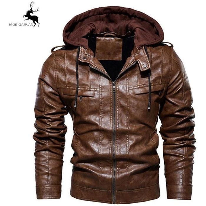 blouson moto capuche