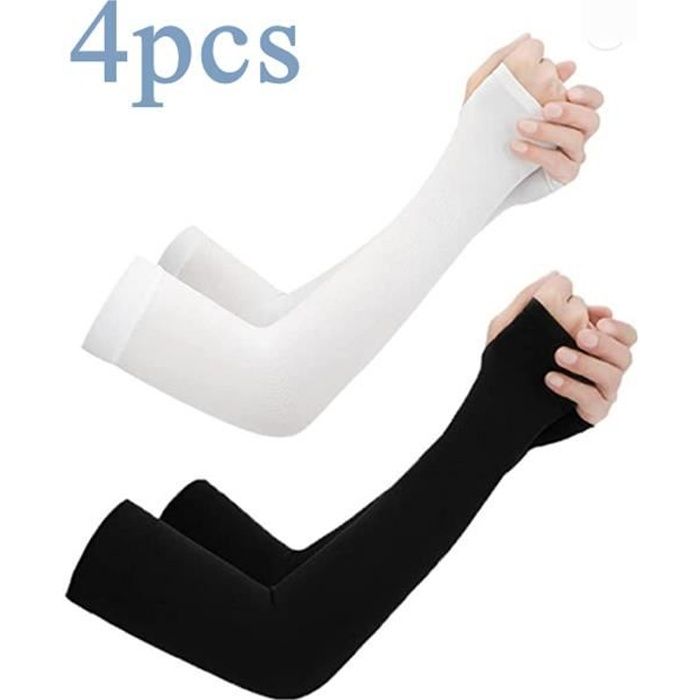 Manchettes de Bras Anti-UV UPF 50+ pour Sports Multisport - Noir