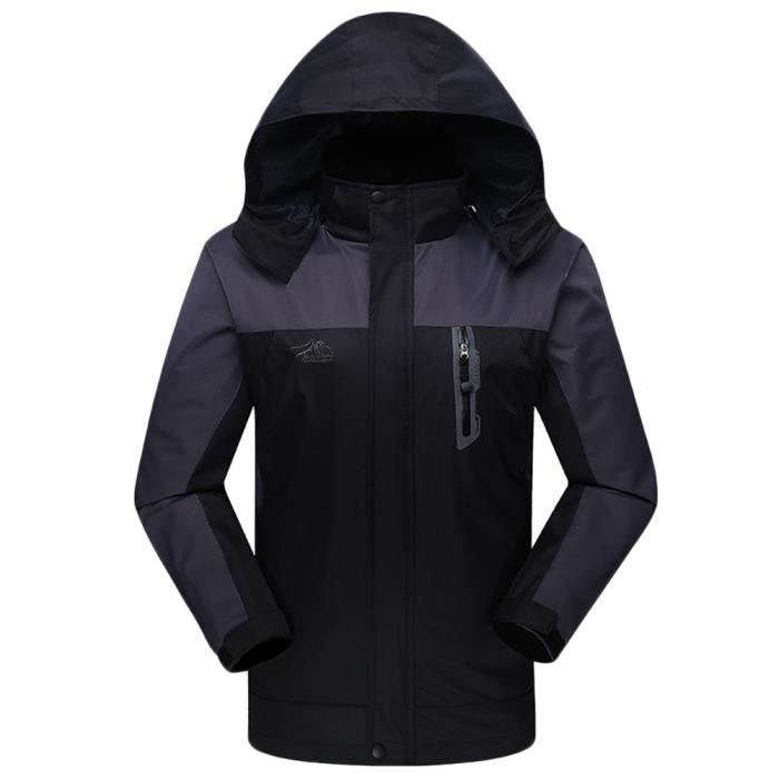Poncho Imperméable Coupe-vent Moto Randonnée - Veste Chaude Hiver Avec Capuche Homme