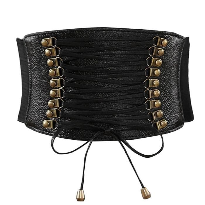 Ceinture Large Élastique Pour Femmes Diyafas - Ceinture Robe Extensible Taille Cinch Avec Boucle Métal