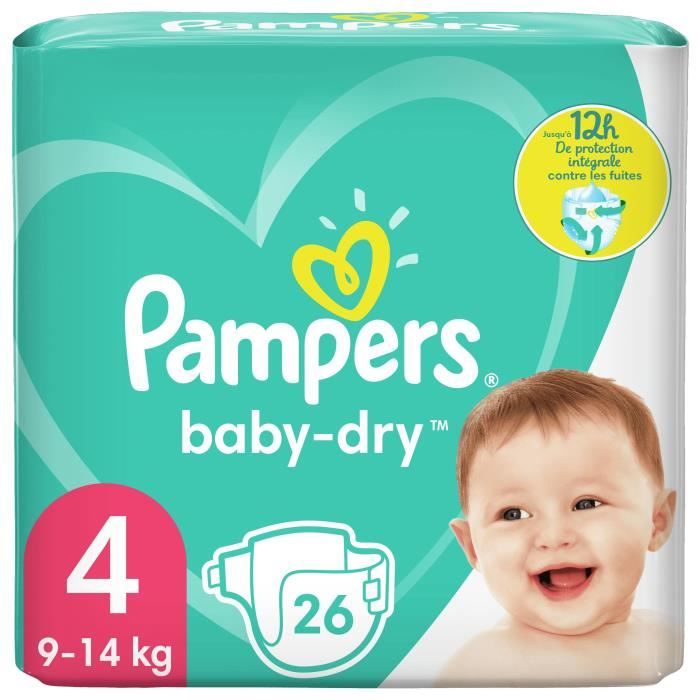 Couches Pampers Baby-Dry - Taille 4 - 26 couches - Cdiscount