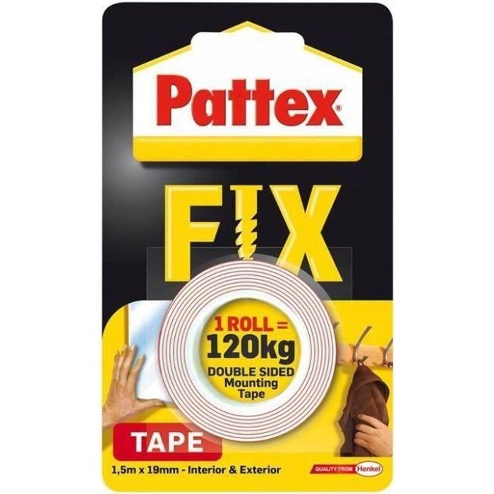 Ruban de montage double face supérieur Pattex Fix 120 kg