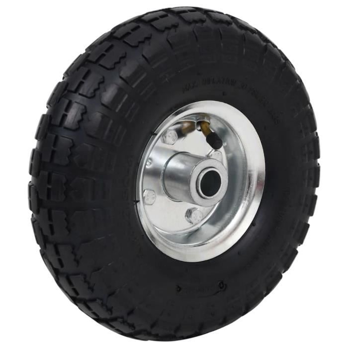 Lot De 2 Roues Pleines Anti-Crevaison 34×200 Mm – Pneus Caoutchouc Massif 13 Mm Alésage – Pour Diable, Chariot, Brouette, Transport