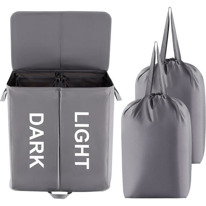 DAKCOS Panier à Linge Pliable 32L Avec Poignées Bambou - Rangement Vêtements Jouets Noir DAKCOS Panier à Linge Pliable 32L Avec Poignées Bambou - Rangement Vêtements Jouets Noir