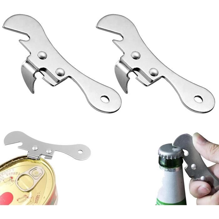 Pack De 2 Abrelatas Manuales De Acero Inoxidable X2 - Resistente Y Duradero (Color Plata)