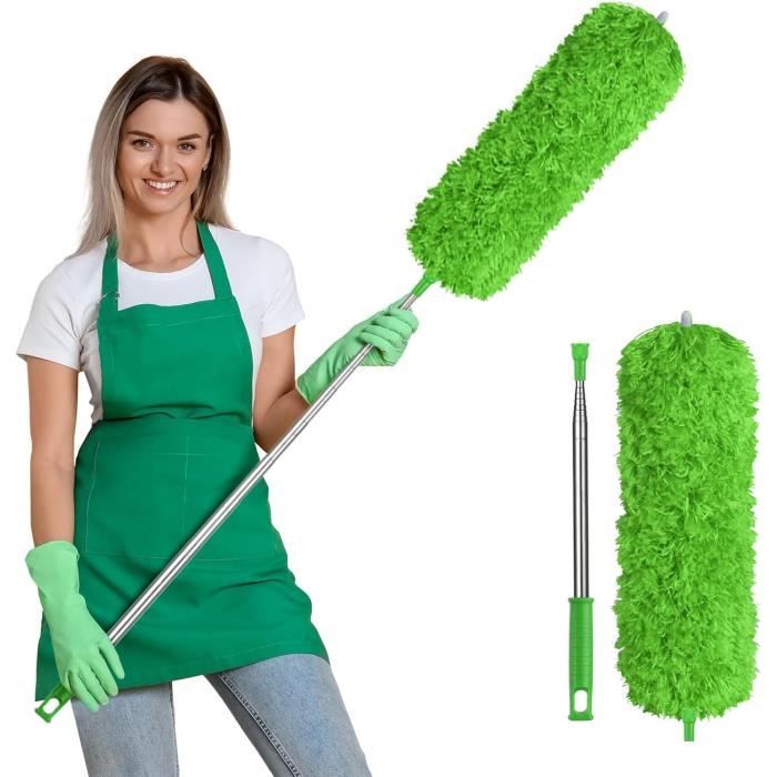 Plumeau Télescopique En Laine D'agneau - Longueur Jusqu'à 120 Cm, Manche Inox, Nettoyage électrostatique
