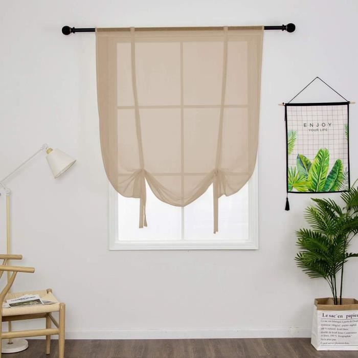 SIMPVALE Tenda Raffrollo Ricamo Floreale In Poliestere Per Finestra - Viola, Alta Qualità, Filtra Luce, Per Bagno, Balcone E Camera, Larghezza 80cm, Altezza 100cm - 3