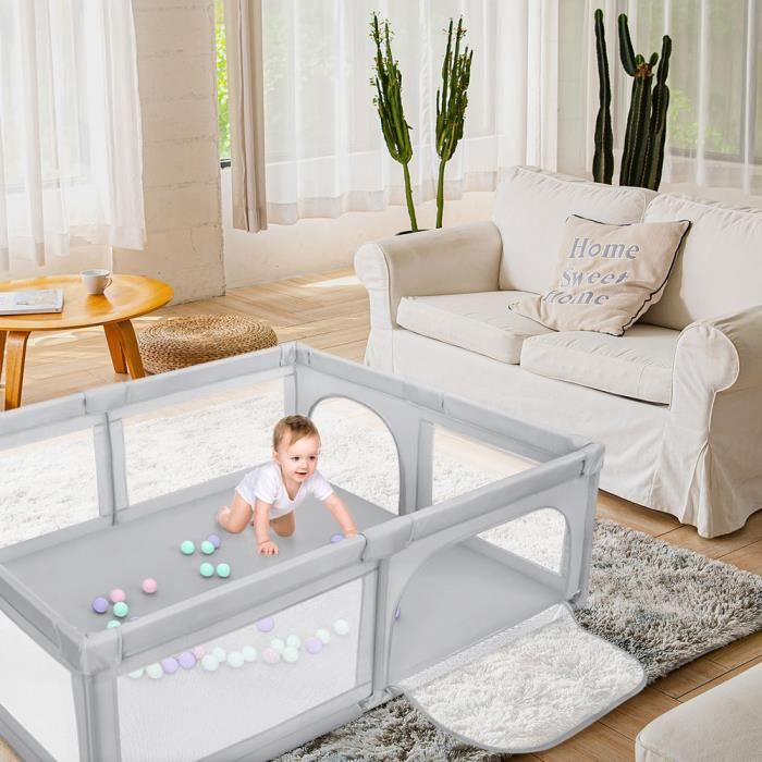 Parc Bébé OHMG - Barrière Jeu 50 Balles - Intérieur Extérieur Sécurisé