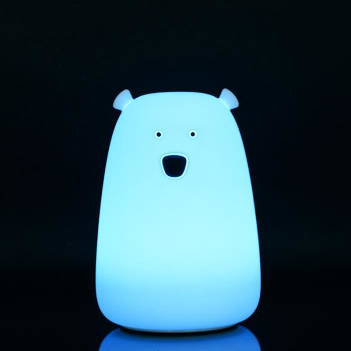 Lampe Veilleuse Enfant Ours Coloré LED Silicone Nuit Batterie Rechargeable Ca... Lampe Veilleuse Enfant Ours Coloré LED Silicone Nuit Batterie Rechargeable Ca...