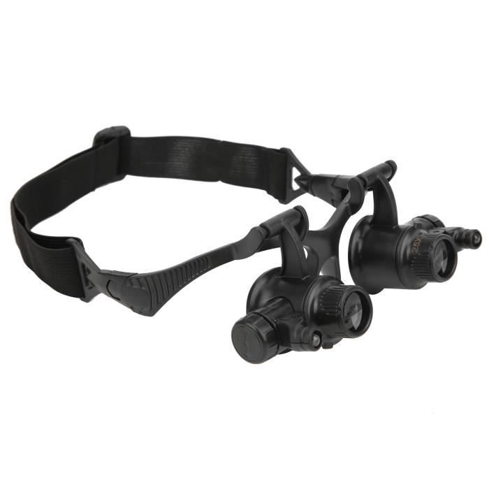 TMISHION Loupe binoculaire en verre Loupe de Bijoux avec 2 Lumières LED