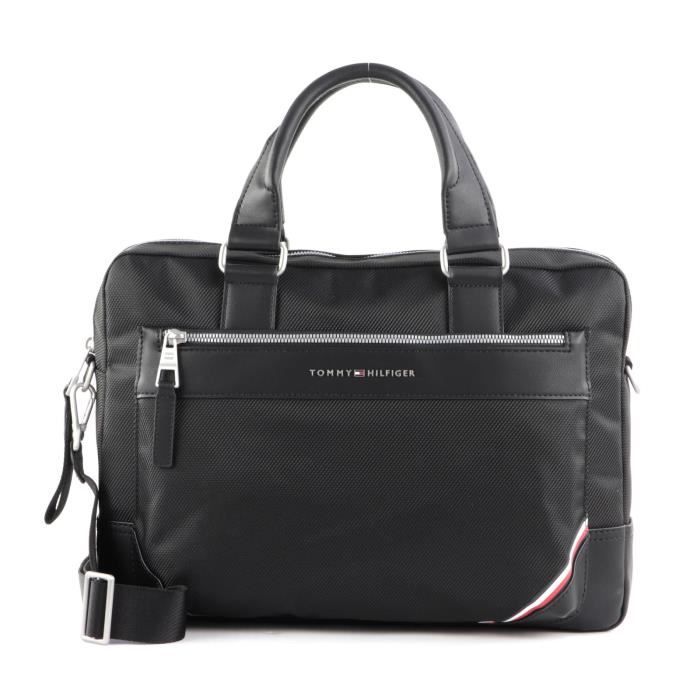 TOMMY HILFIGER 1985 Nylon Slim Computer Bag Black [168345] - sac de ...