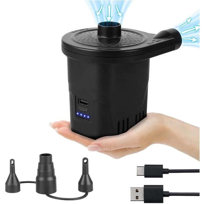 Pompe à Air électrique Portable USB - 4000mAh, 280L/min, Pour Bateau, Matelas, Piscine