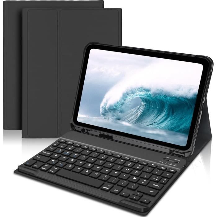 Coque Clavier Magnétique Amovible Sans Fil Pour IPad 10.9" 10e Génération 2022 & 11e 2025 - Protection Rose Avec Porte Crayon