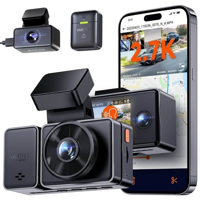 VANTRUE N2S 4K GPS Dashcam Vision Nocturne IR, Double 1440P Caméra