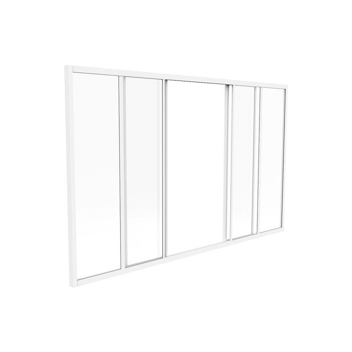 Verrière coulissante en aluminium thermolaqué blanc 180 x 105 cm (L x H) – RAVENA