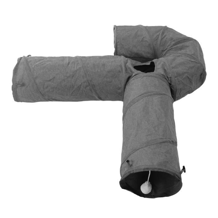 Tunnel Pour Chat à 3 Voies Tube De Tunnel Pliable Pour Animaux De Compagnie Avec Boule Suspendue